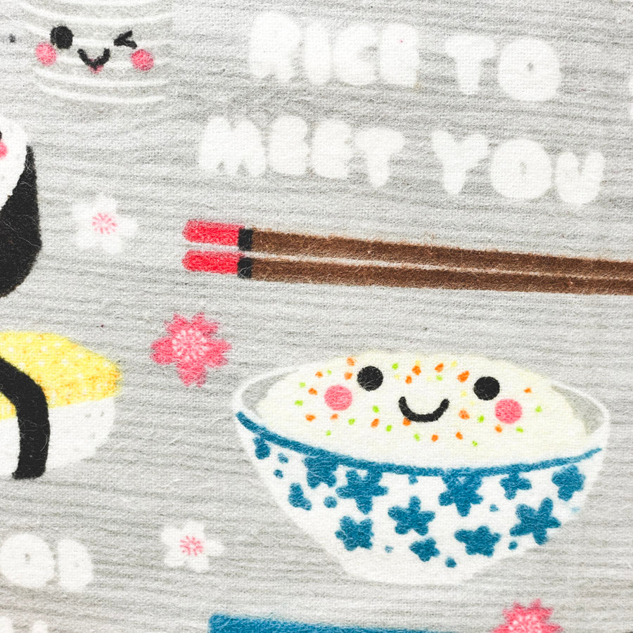 2 Yds x 44" Sushi Roll Flannel Snuggle Fabric