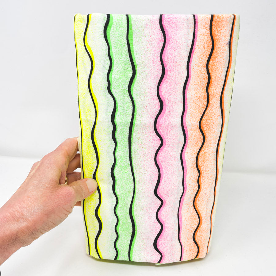 2 Yds x 58" Wavy Neon Stripes Quilting Cotton Fabric