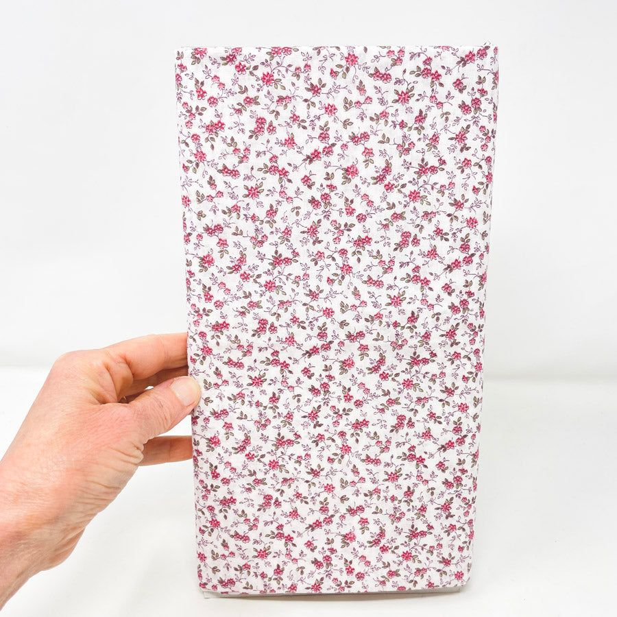 2 Yds x 44" Pink Floral Vintage Quilting Cotton Fabric