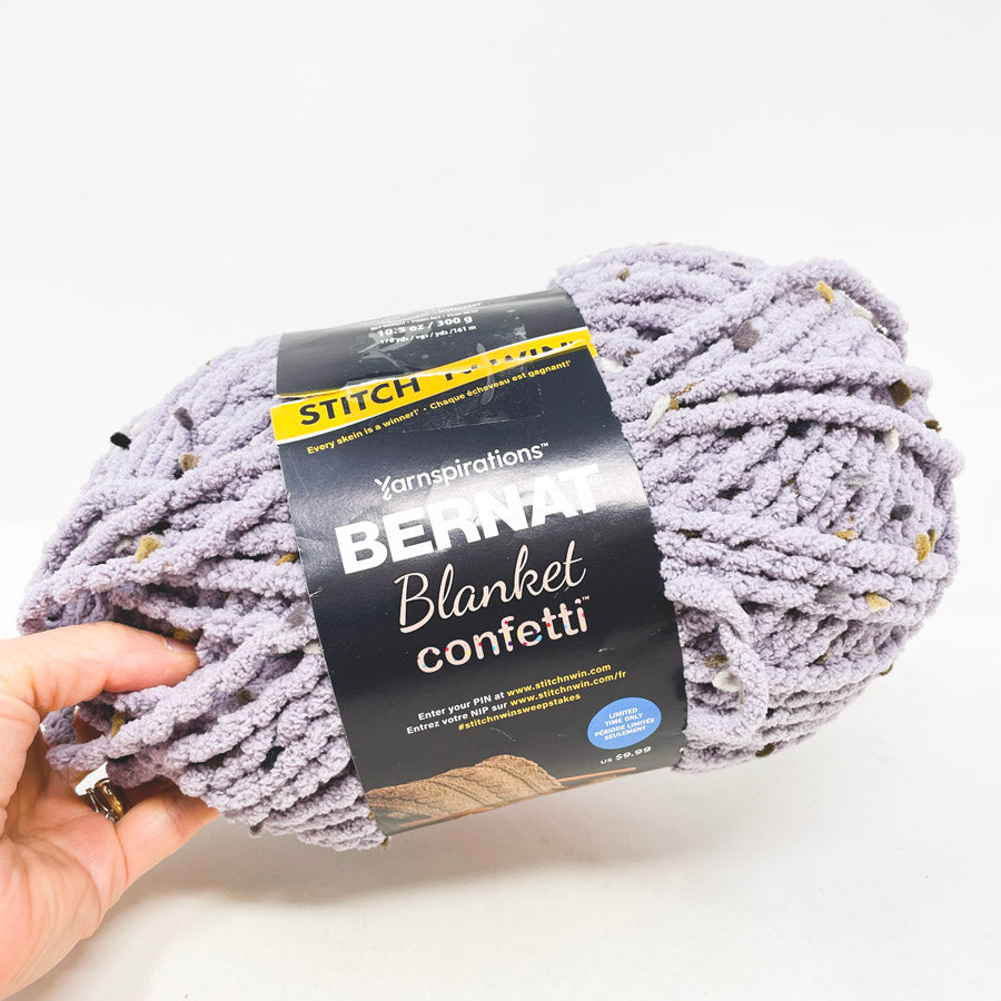 Bernat Blanket Bulky Chenille Yarn Purple Confetti
