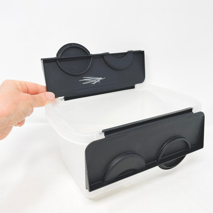 Storage Box with Hinged Interlocking Lid