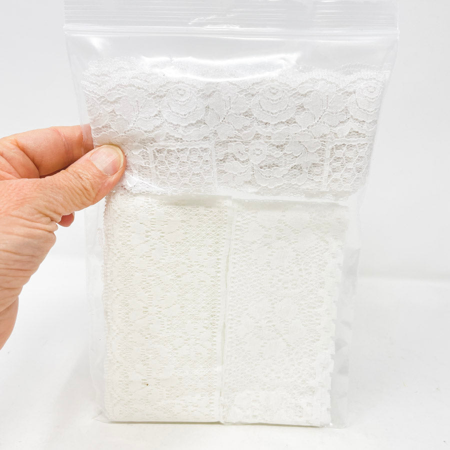 Bundle of Floral White Lace