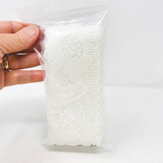 Wide White Lace - 2.5 in wide, 10 yds