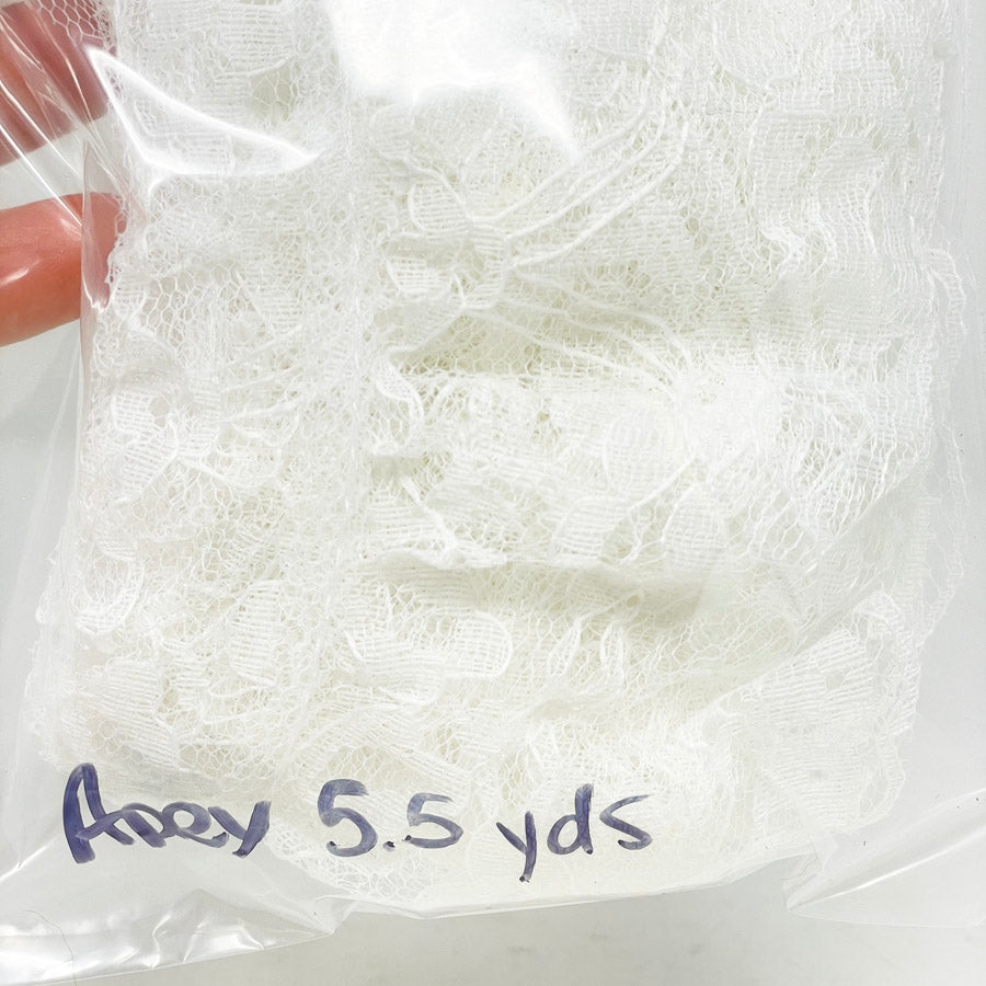Wide Frilly White Lace - 4 in wide, 5.5 yds