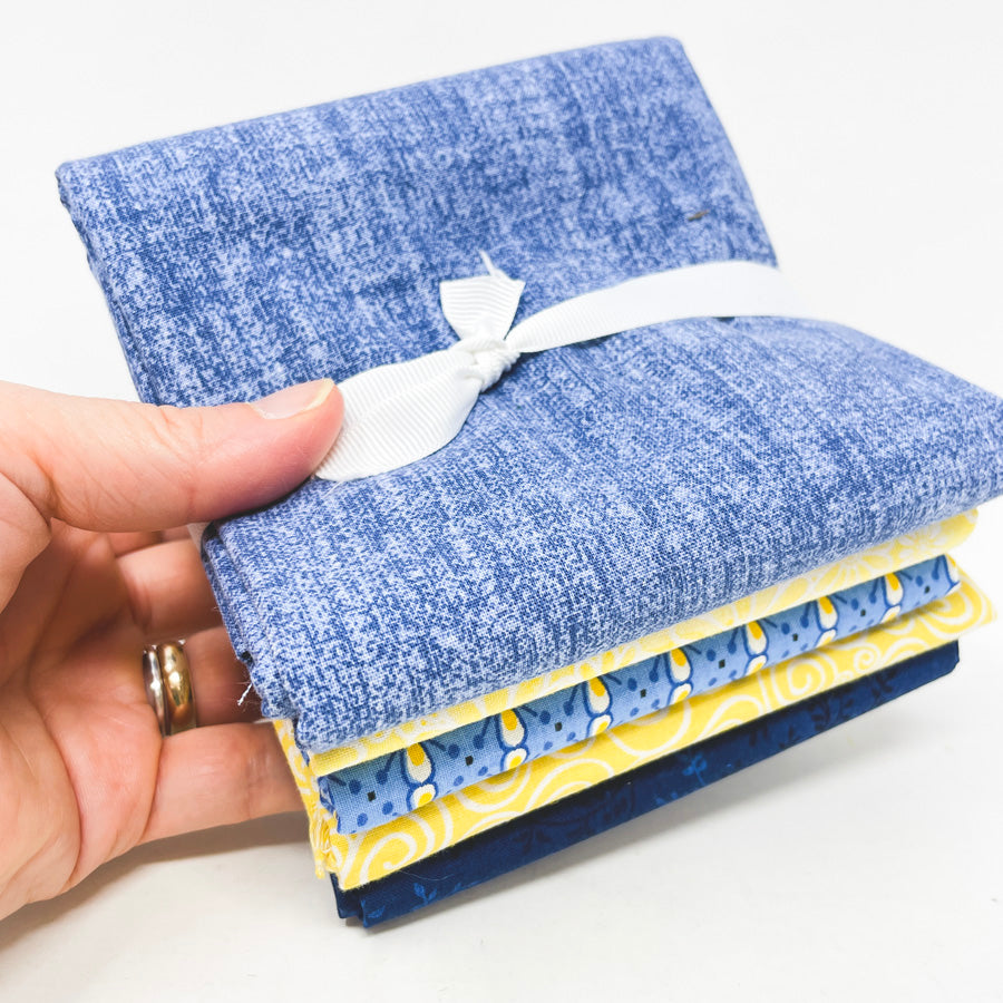 Blue & Yellow Fabric Remnant Bundle