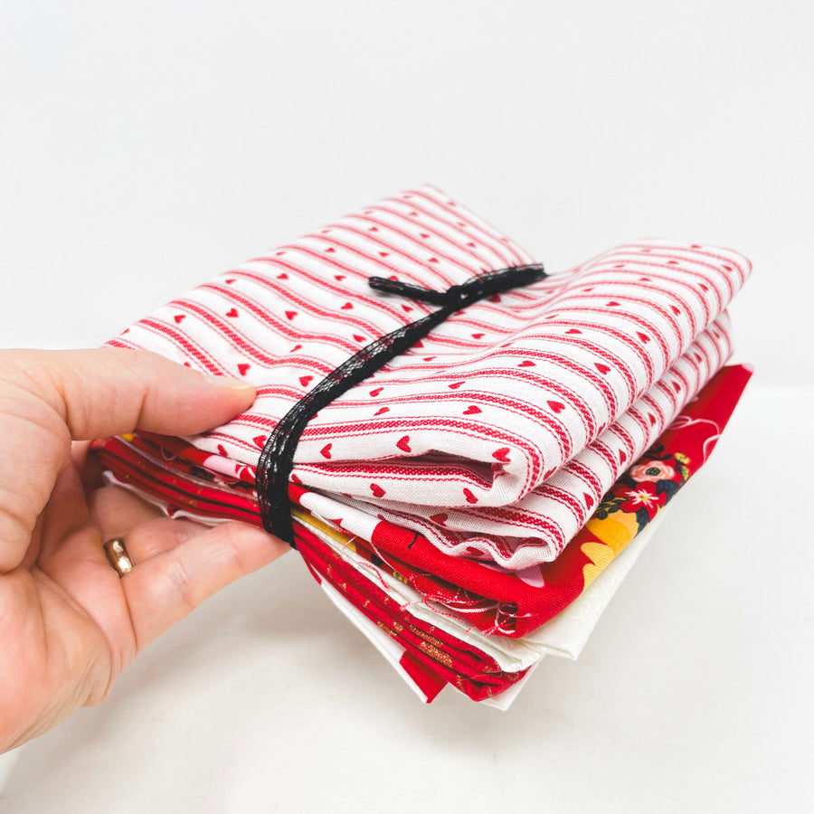 Red Bits Fabric Remnant Bundle