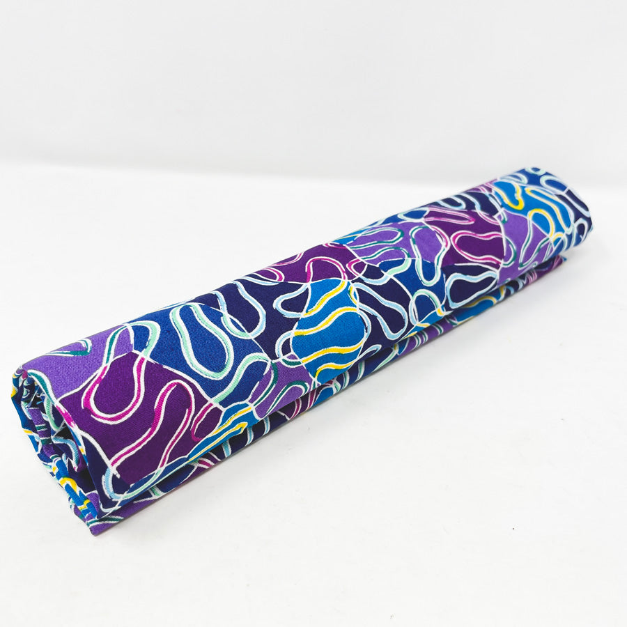34" x 42" Blue and Purple Funky Quilting Cotton Remnant