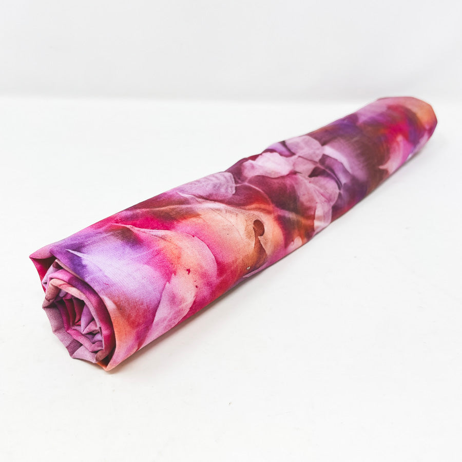 17" x 56" Pink Batik Leaves Cotton Fabric Remnant