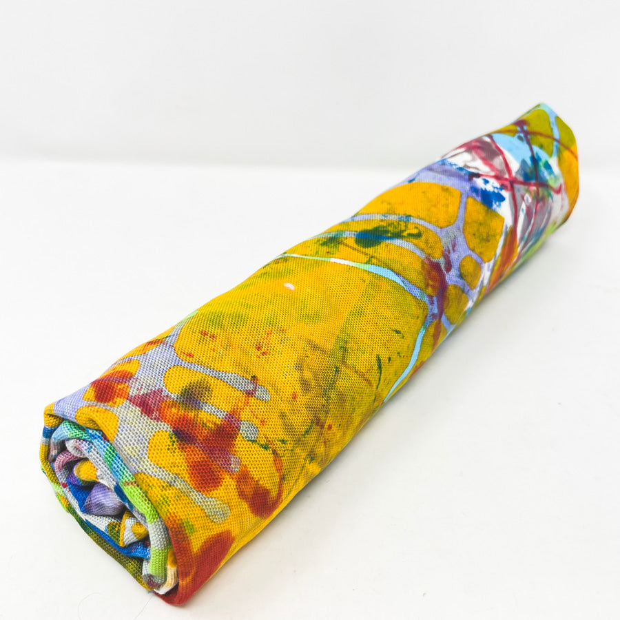 33" x 58" Paint Splotch/Tie Dye Colorful Fabric Remnant