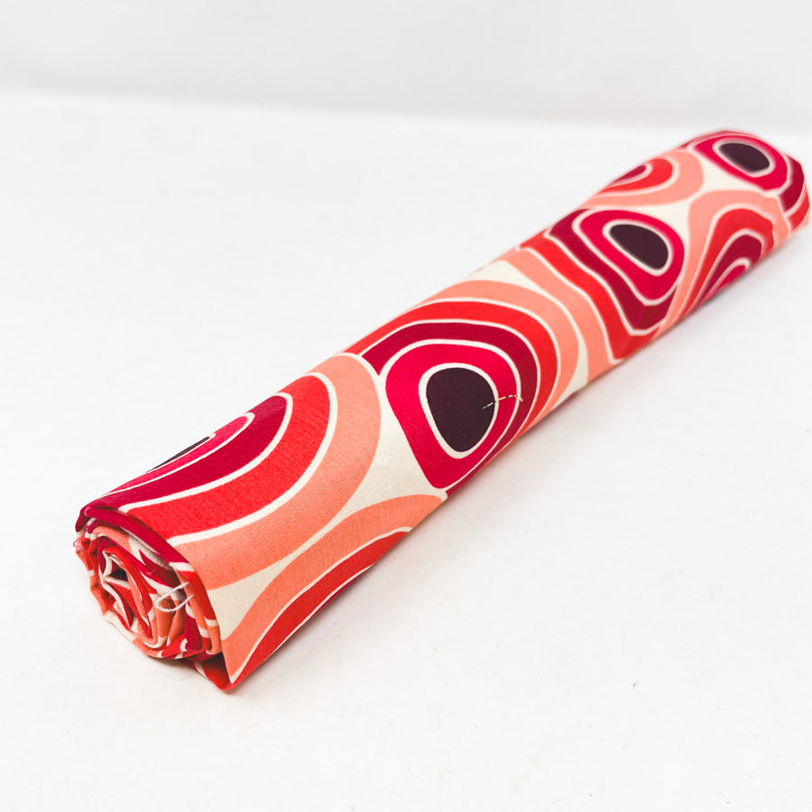 26" x 42" Pink and Red Circle Cotton Fabric Remnant
