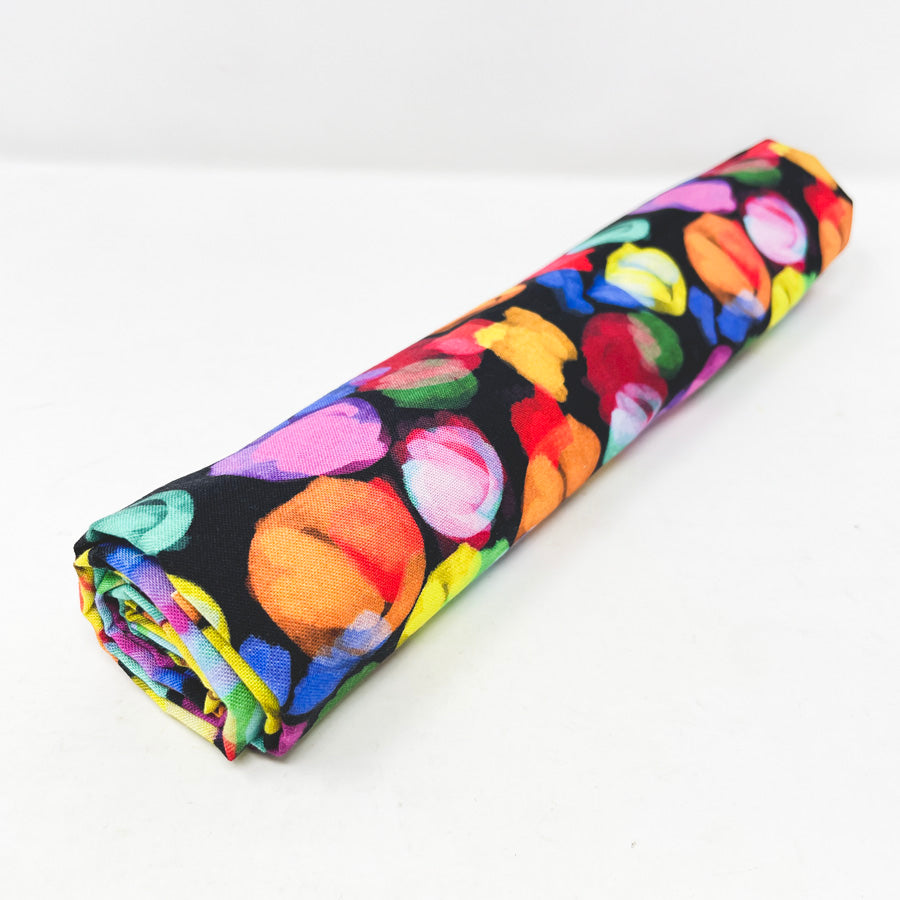 16" x 60" Rainbow Paint Swatch Cotton Fabric Remnant