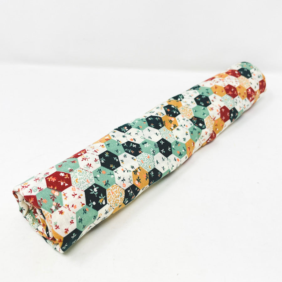 36" x 44" Floral Honeycomb Cotton Fabric Remnant