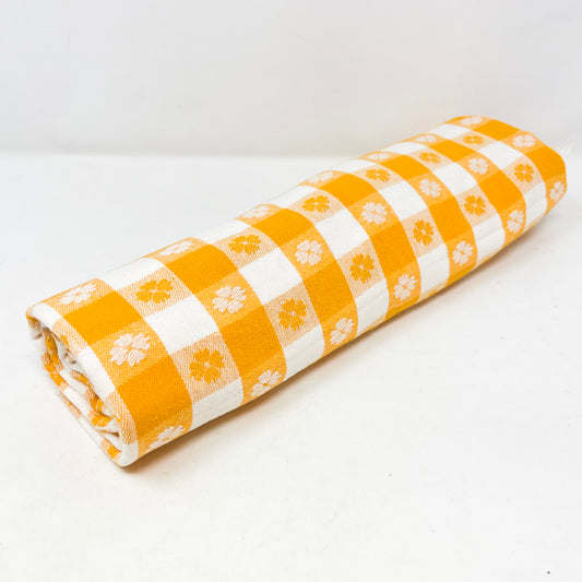 33" x 50" Yellow Yarn-Dyed Gingham Fabric Remnant
