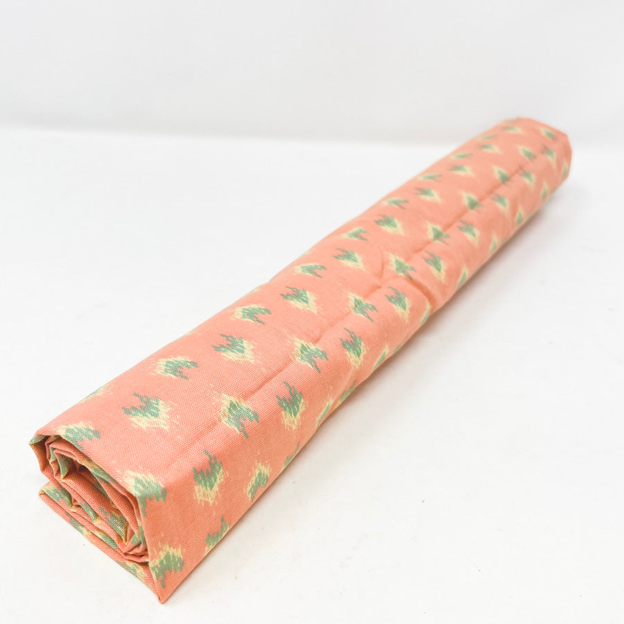 33" x 40" Vintage Peach Geometric Cotton Fabric Remnant