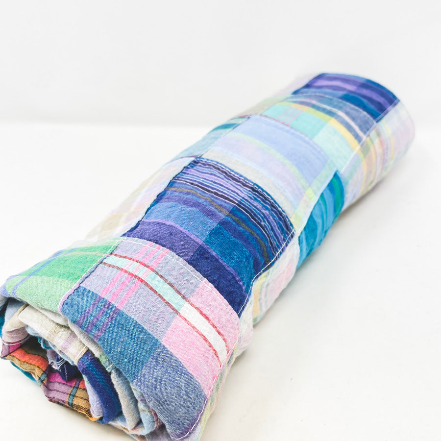 39" x 64" Patchwork Plaid Fabric Remnant