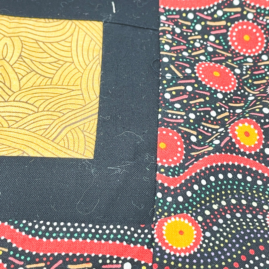 Black and Gold Quilt Block Start - No Pattern