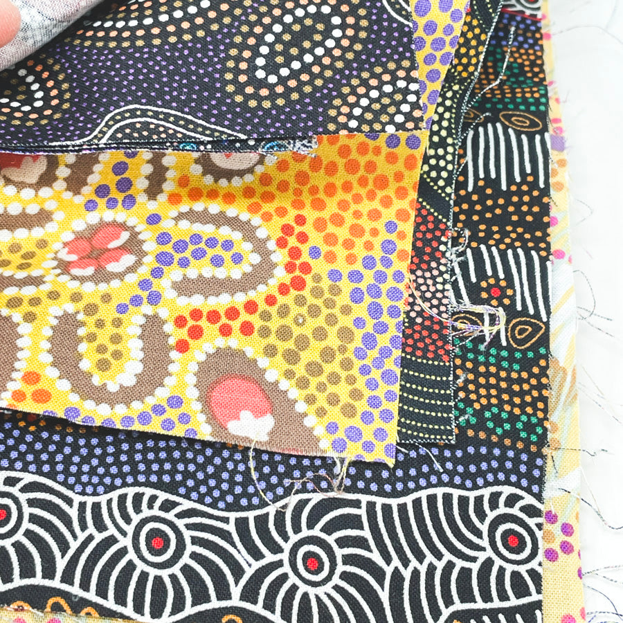 Black and Gold Quilt Block Start - No Pattern