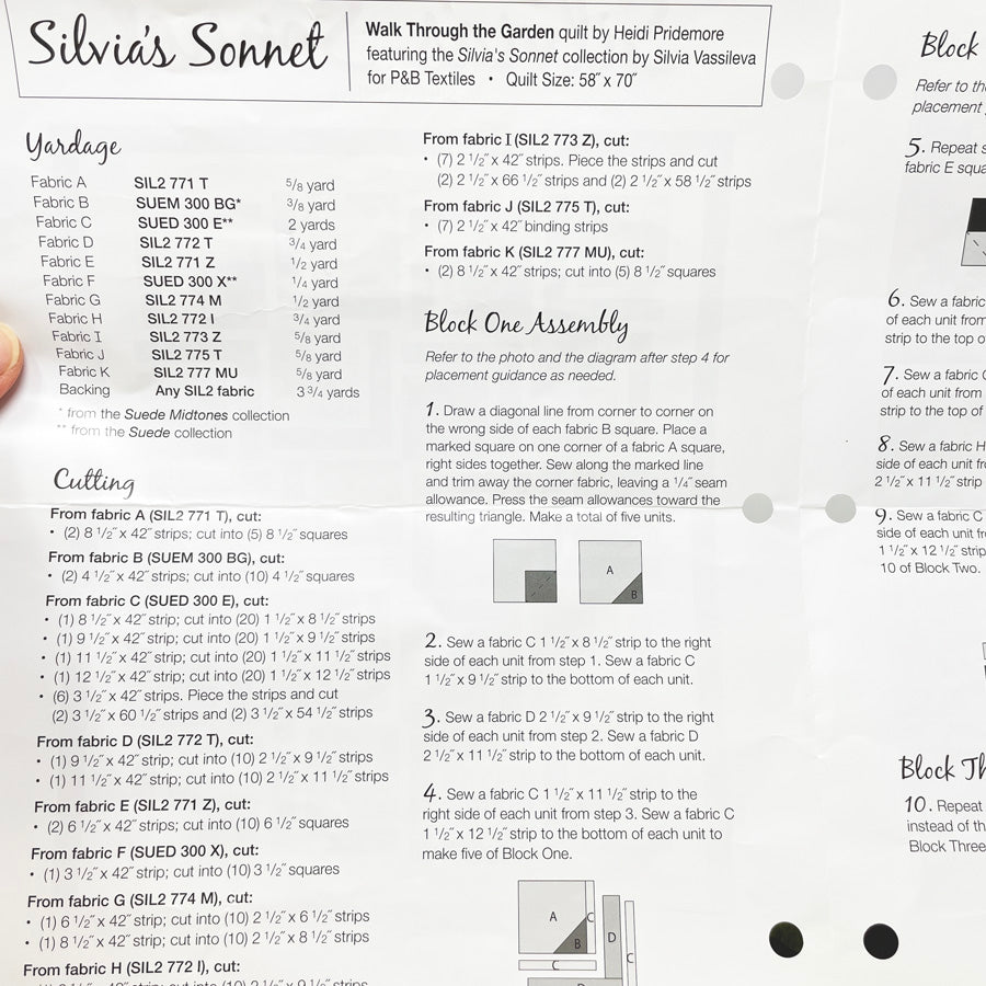 Silvia's Sonnet Walk Through the Garden Quilt Kit