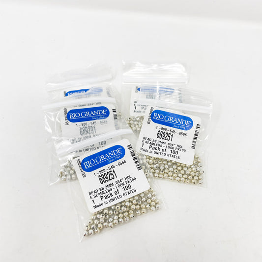Rio Grande Sterling Silver 3mm Round Bead Pack (1)