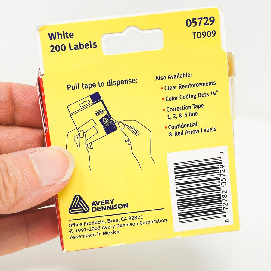 Avery White Reinforcement Labels