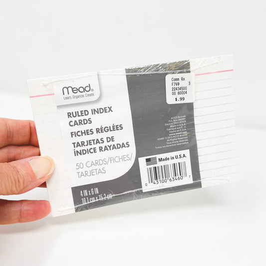 Mead 4 x 6 Ruled Index Cards