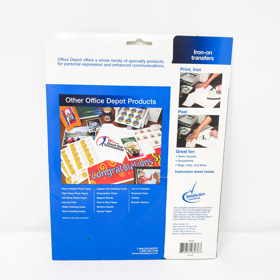 Office Depot Iron On Transfer Paper