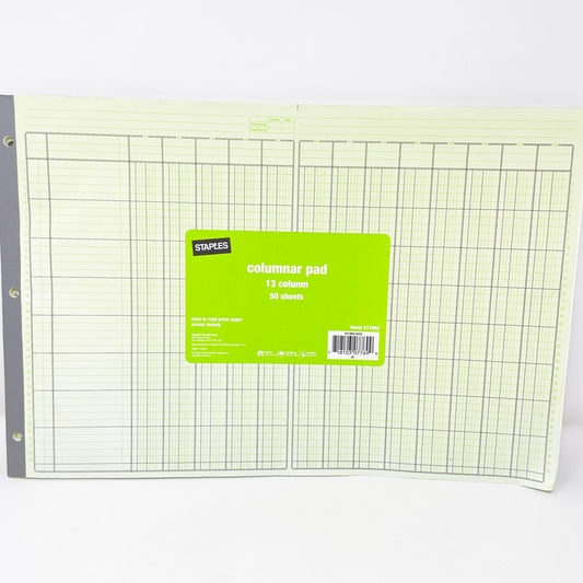 Staples 13 Column Pad