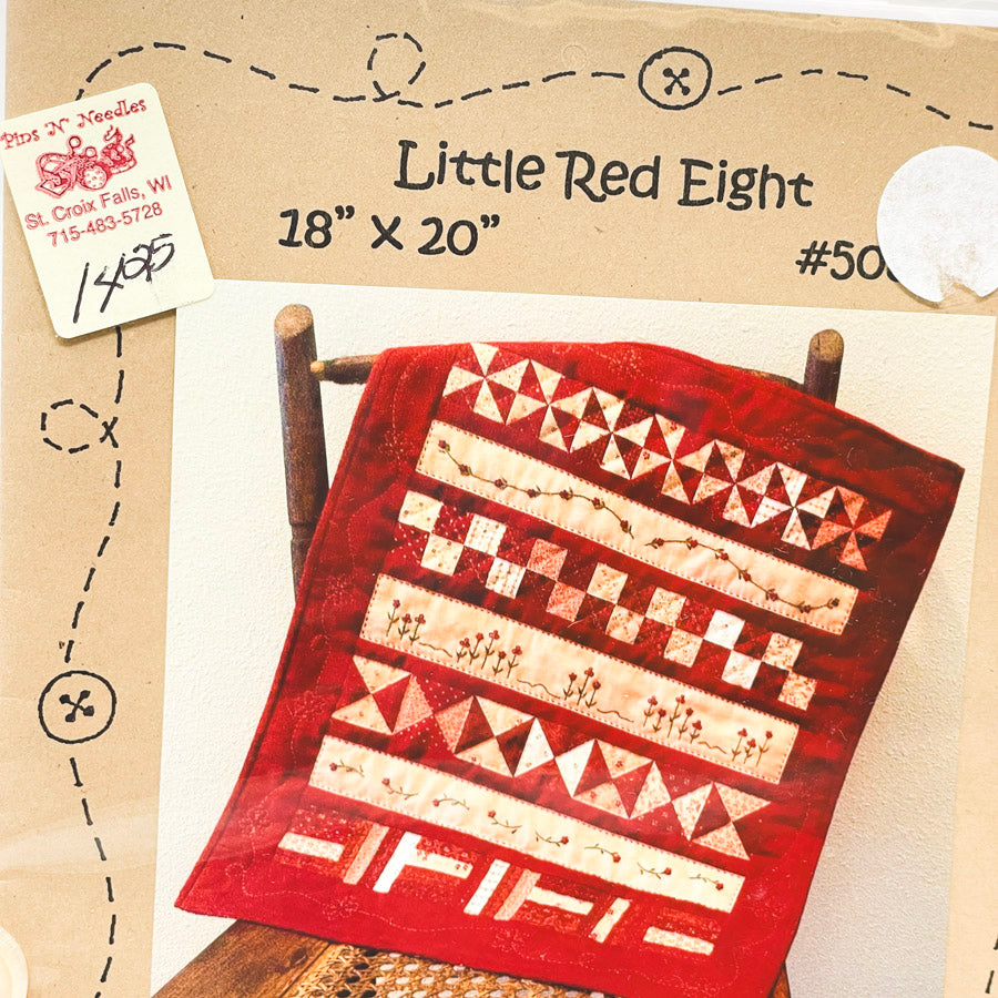 Little Red Eight Quilt Pattern with Buttons