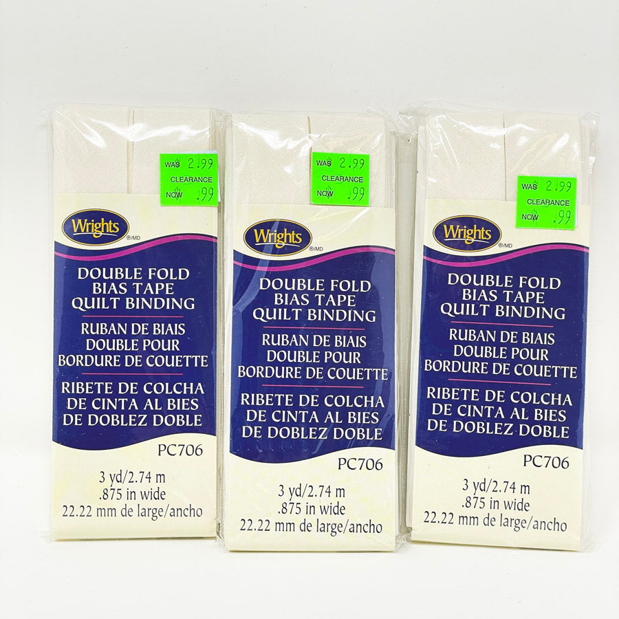 Wrights White Dbl Fold Bias Tape Quilt Binding (1)
