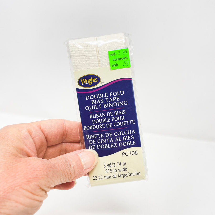 Wrights White Dbl Fold Bias Tape Quilt Binding (1)