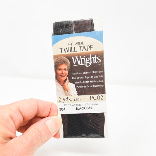 Wrights Black 3/4" Wide Twill Tape