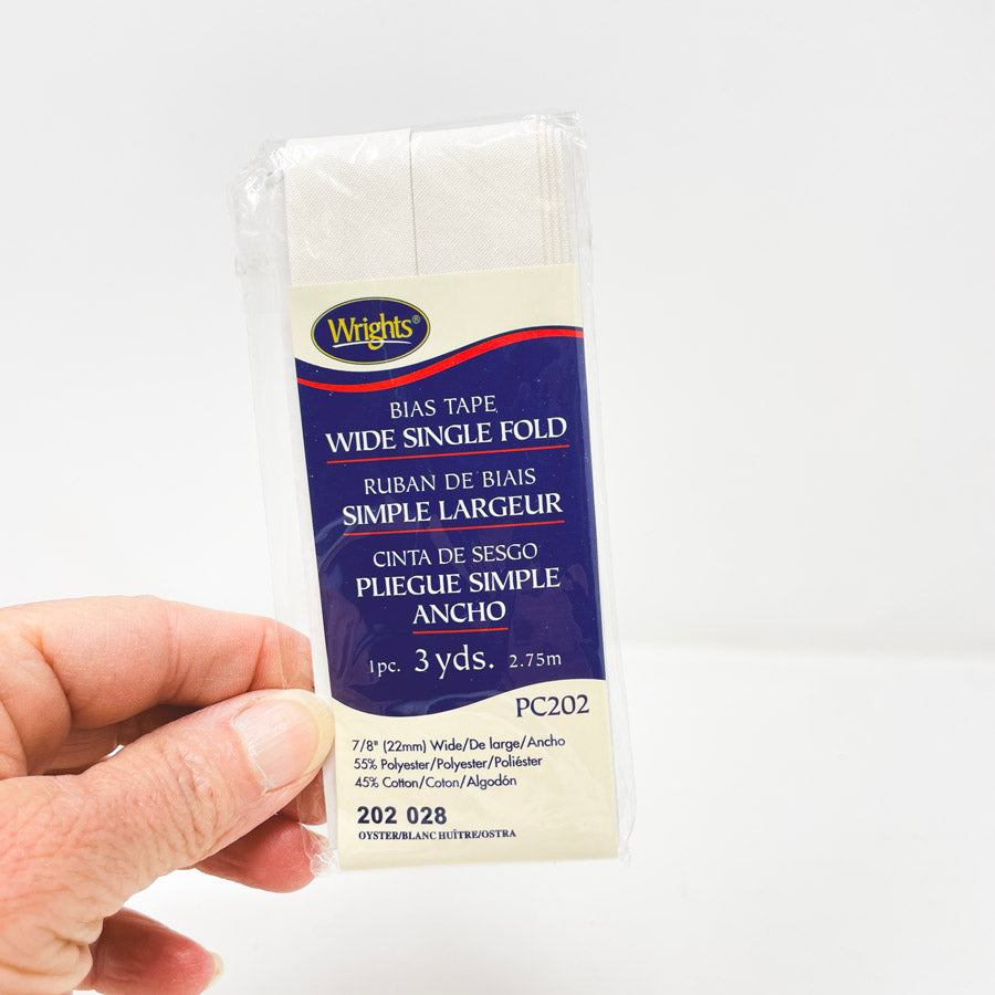 Wrights Wide Single Fold Bias Tape - OYSTER