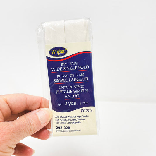 Wrights Wide Single Fold Bias Tape - OYSTER