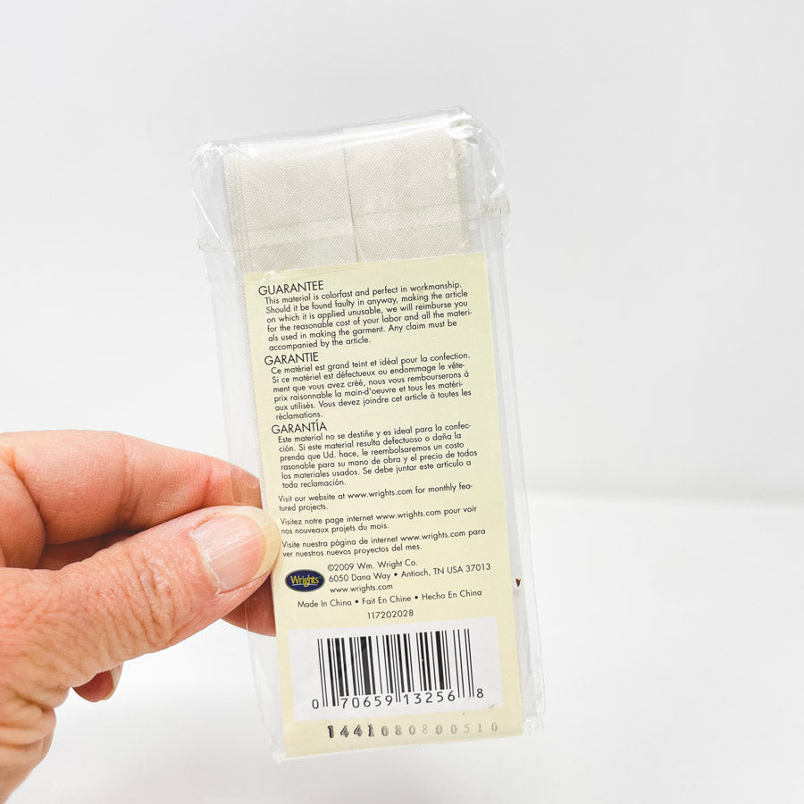 Wrights Wide Single Fold Bias Tape - OYSTER