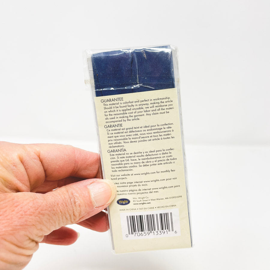 Wrights Wide Single Fold Bias Tape - STONE BLUE