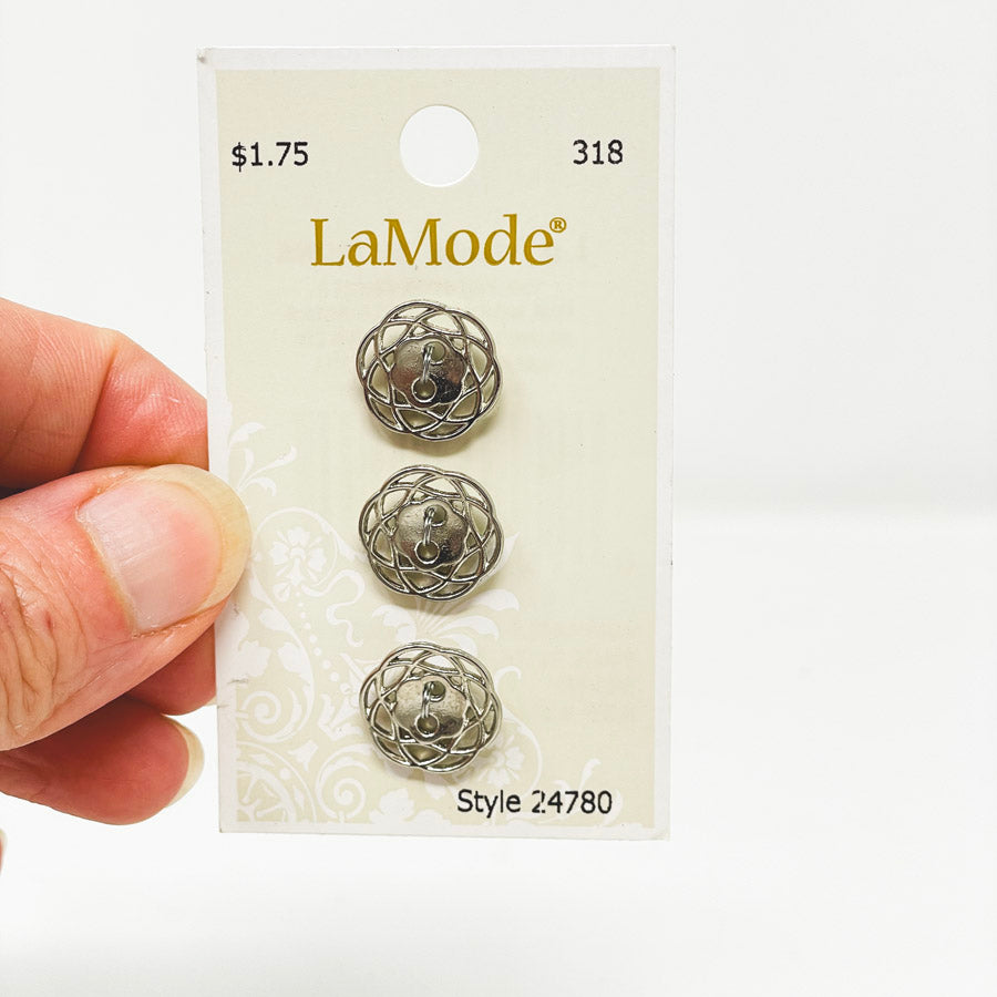 LaMode Style 24780 Metal Buttons - 3 ct