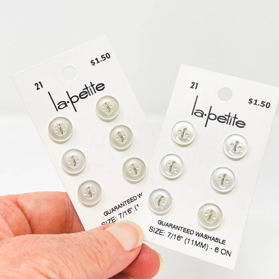 La Petite 21 White Button Set - 6 ct