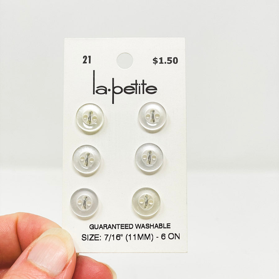 La Petite 21 White Button Set - 6 ct