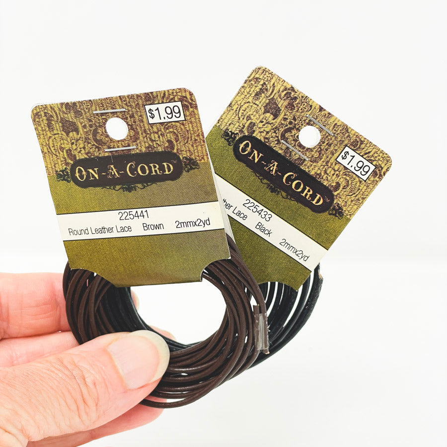 On-A-Cord Round Leather Lace - Pick a Color (1)