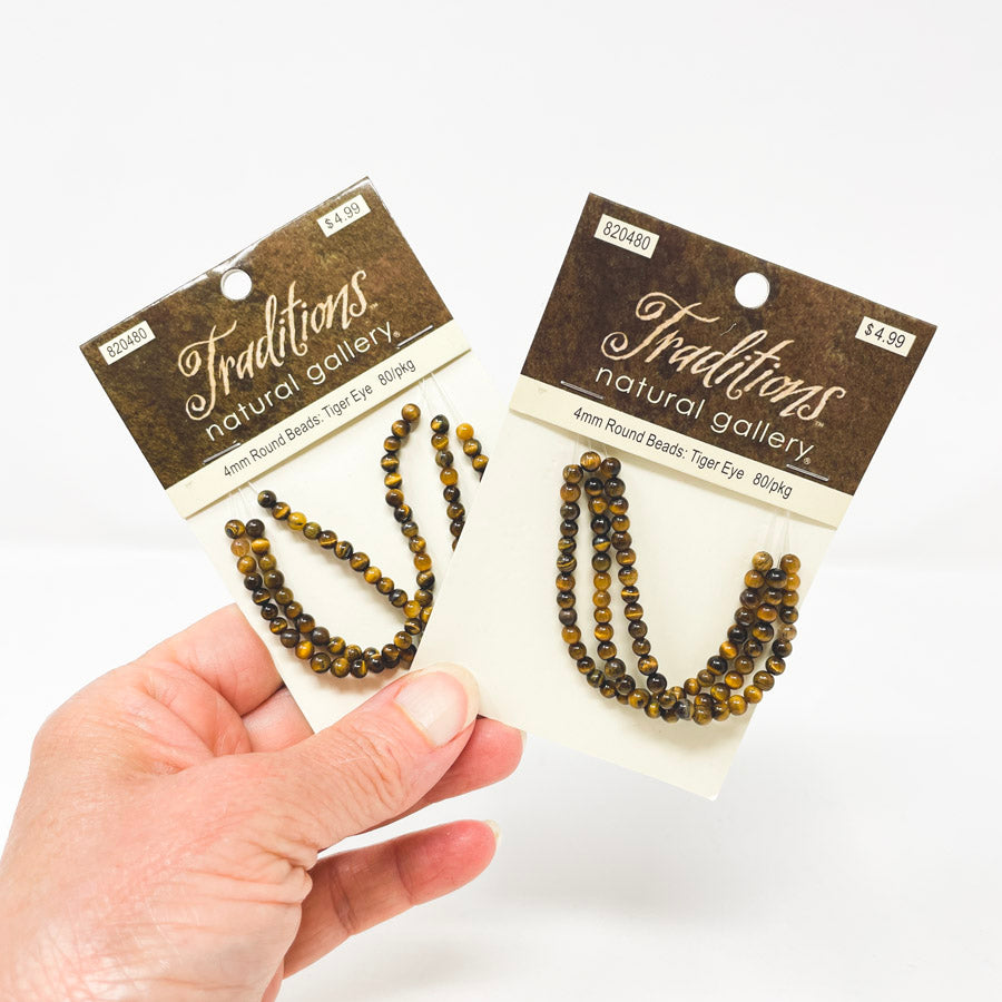 Traditions 4mm Round Tiger Eye Beads (1)