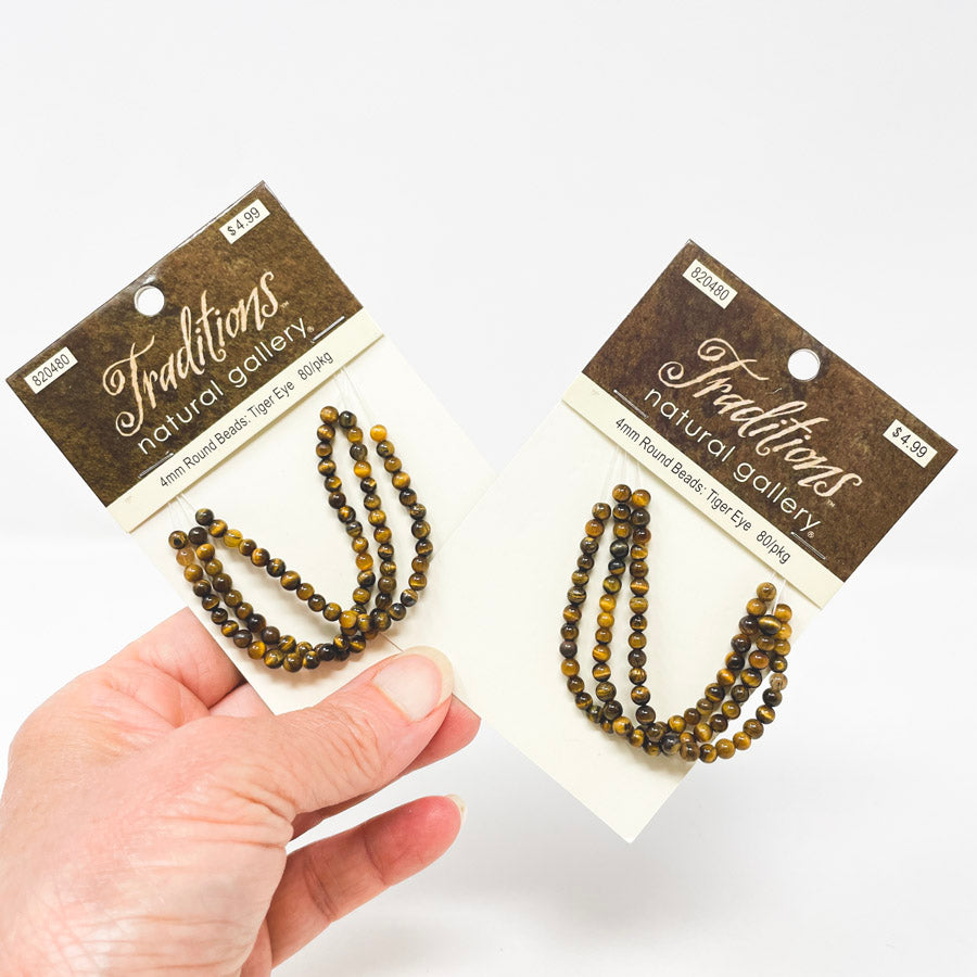 Traditions 4mm Round Tiger Eye Beads (1)