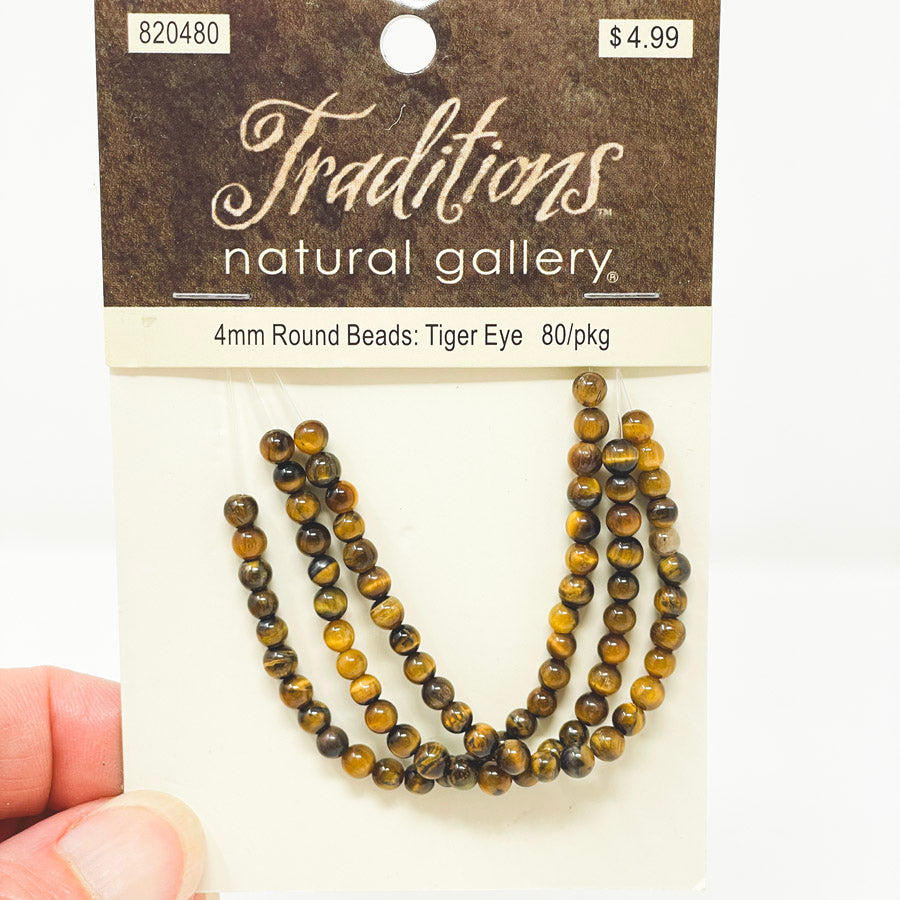 Traditions 4mm Round Tiger Eye Beads (1)