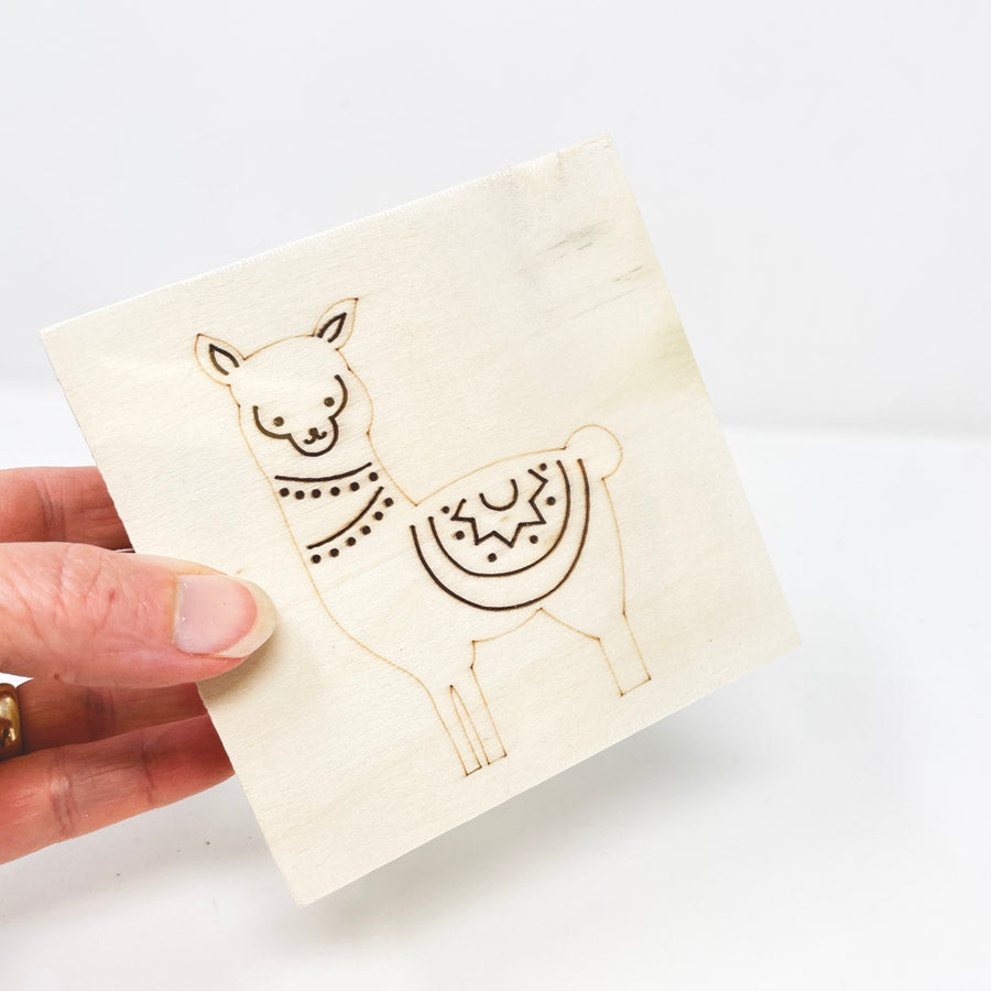 Llama Wood Box (4.25"x4.25")