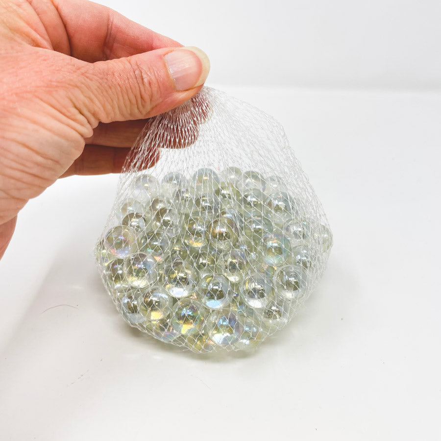 Iridescent Clear Bag of Marbles