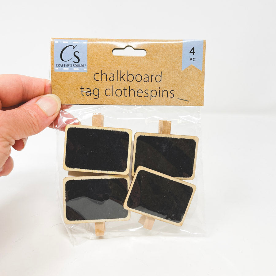 Chalkboard Tag Clothespins by Crafter's Square