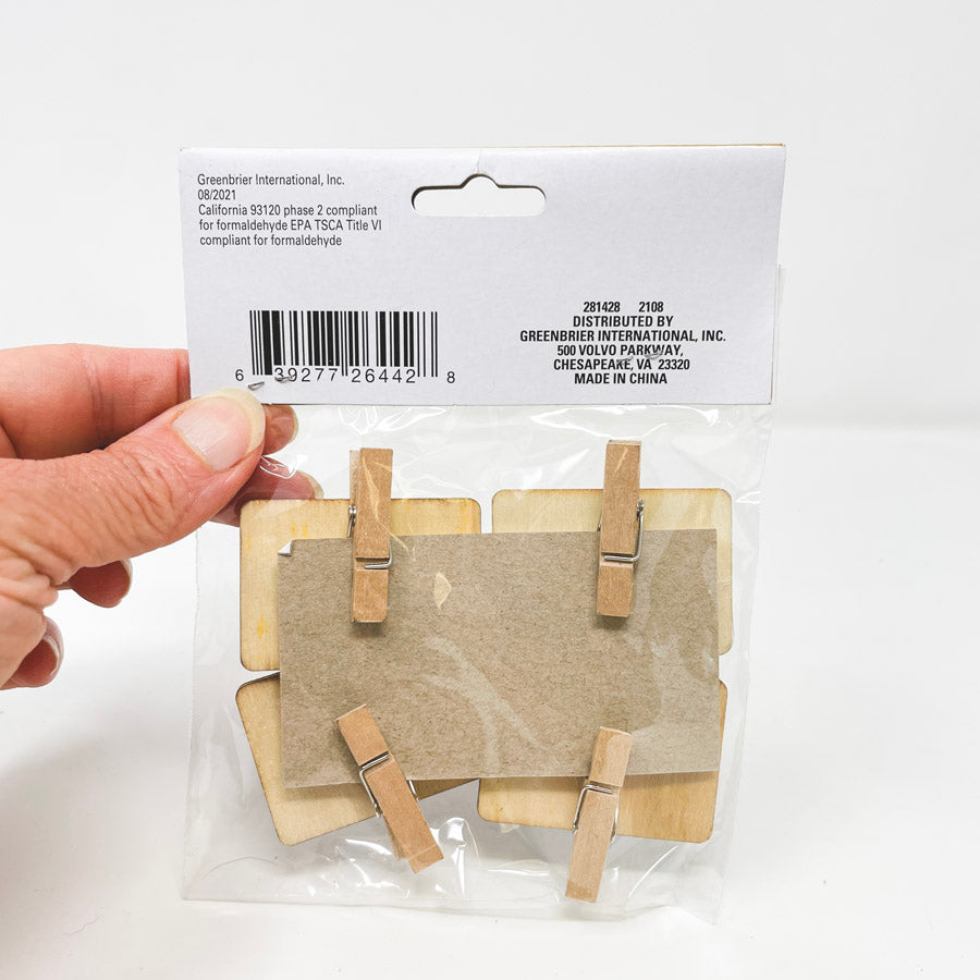 Chalkboard Tag Clothespins by Crafter's Square