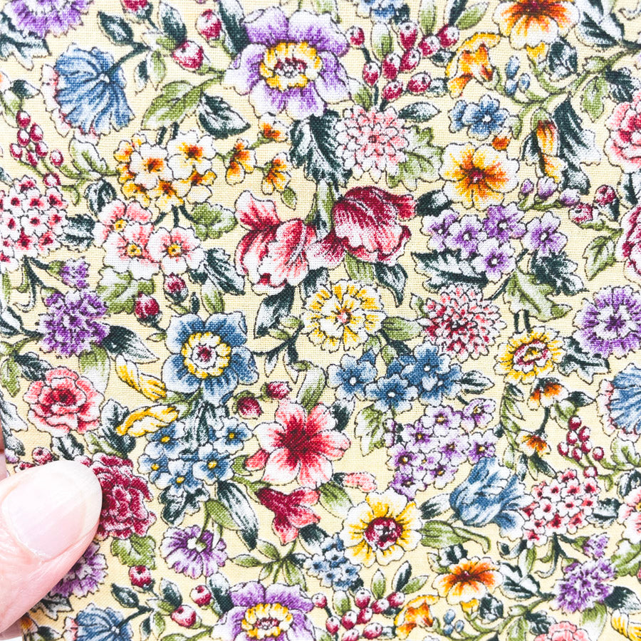 1 Yd x 44" Country Florals Vintage Cotton Fabric