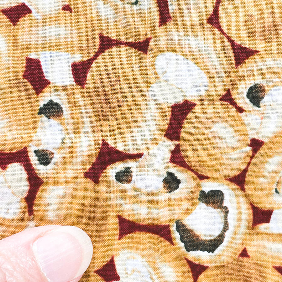 1 Yd x 42" Mushrooms Quilting Cotton Fabric