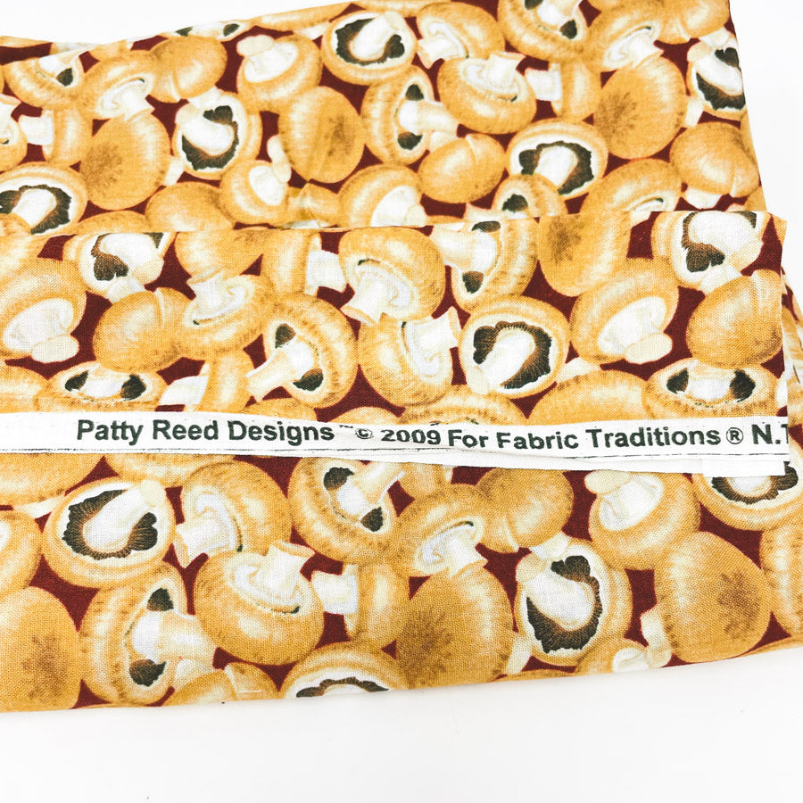 1 Yd x 42" Mushrooms Quilting Cotton Fabric