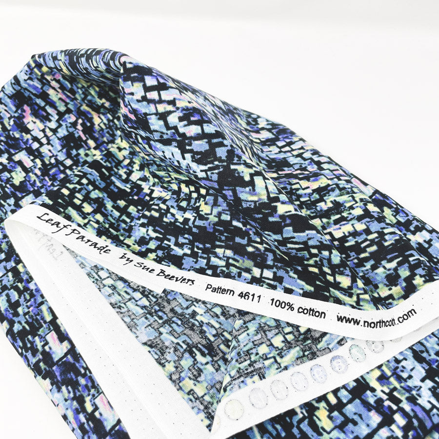 1 Yd x 42"  Leaf Parade Dark Cotton Fabric